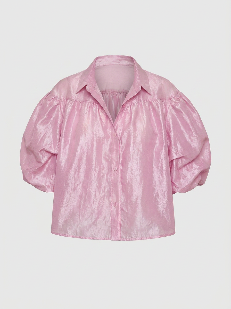 Padma taffeta top (olive, pink)
