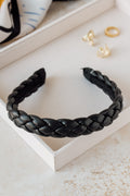 Faux Leather Braided Headband